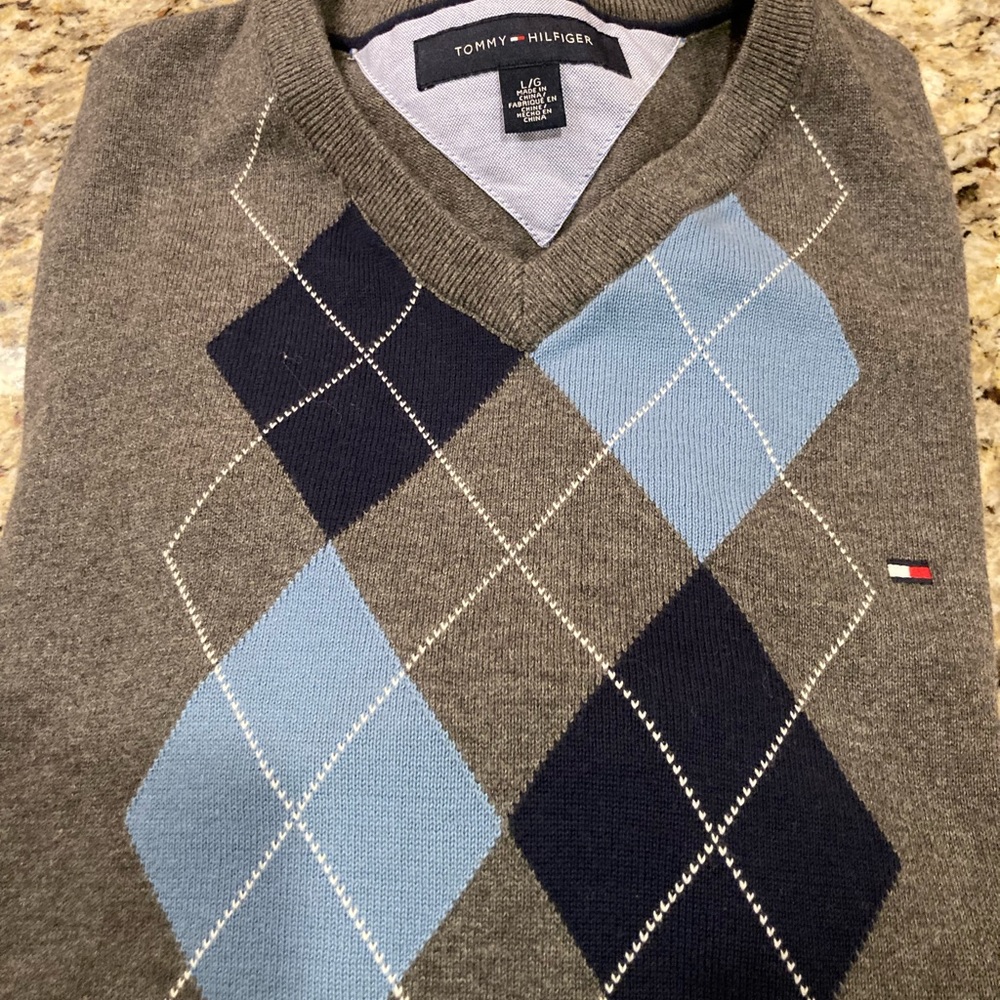 Gray Argyle Sweater